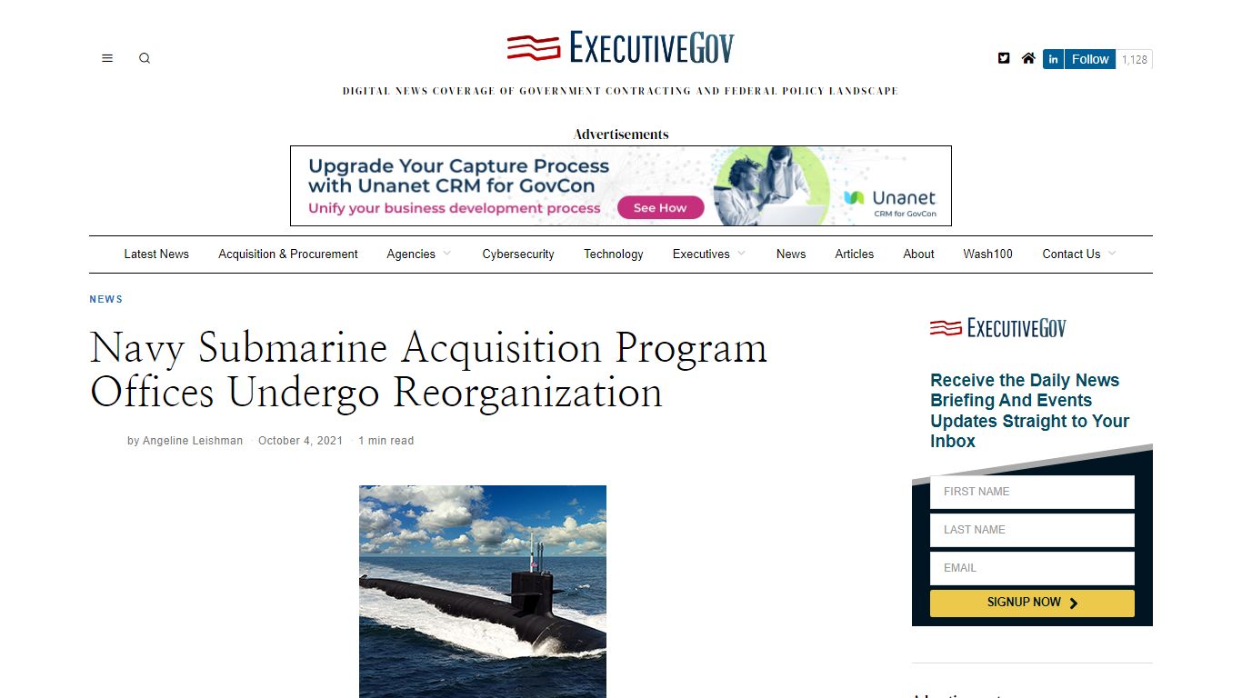 Navy Submarine Acquisition Program Offices Undergo Reorganization